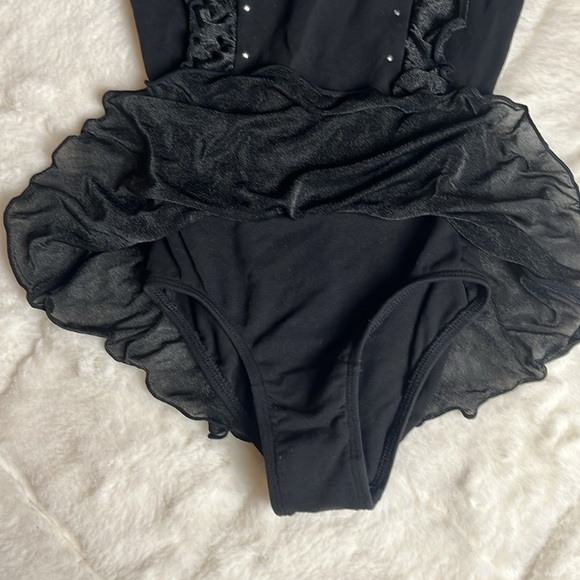 Little Girl Dance Leotard Black Soft Stretchy Size 4/5 - Picture 7 of 7